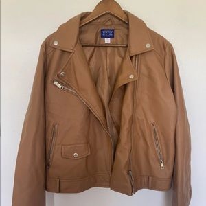 Light brown leather jacket